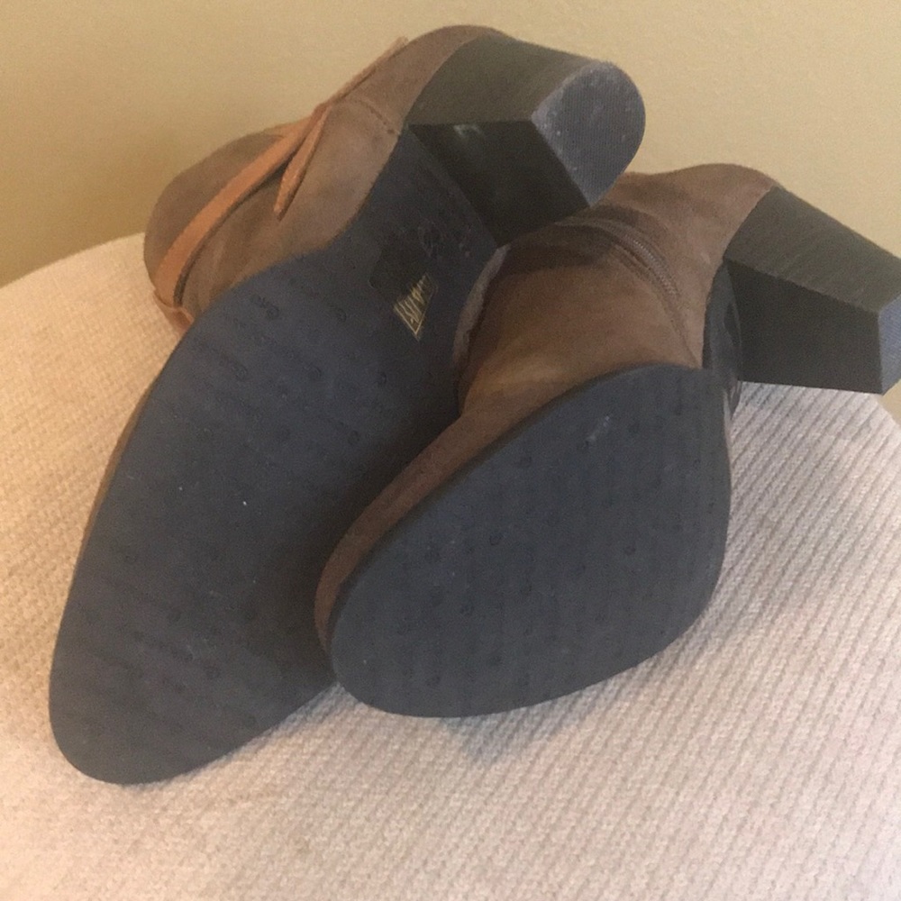 Taupe Leather Ankle Boots